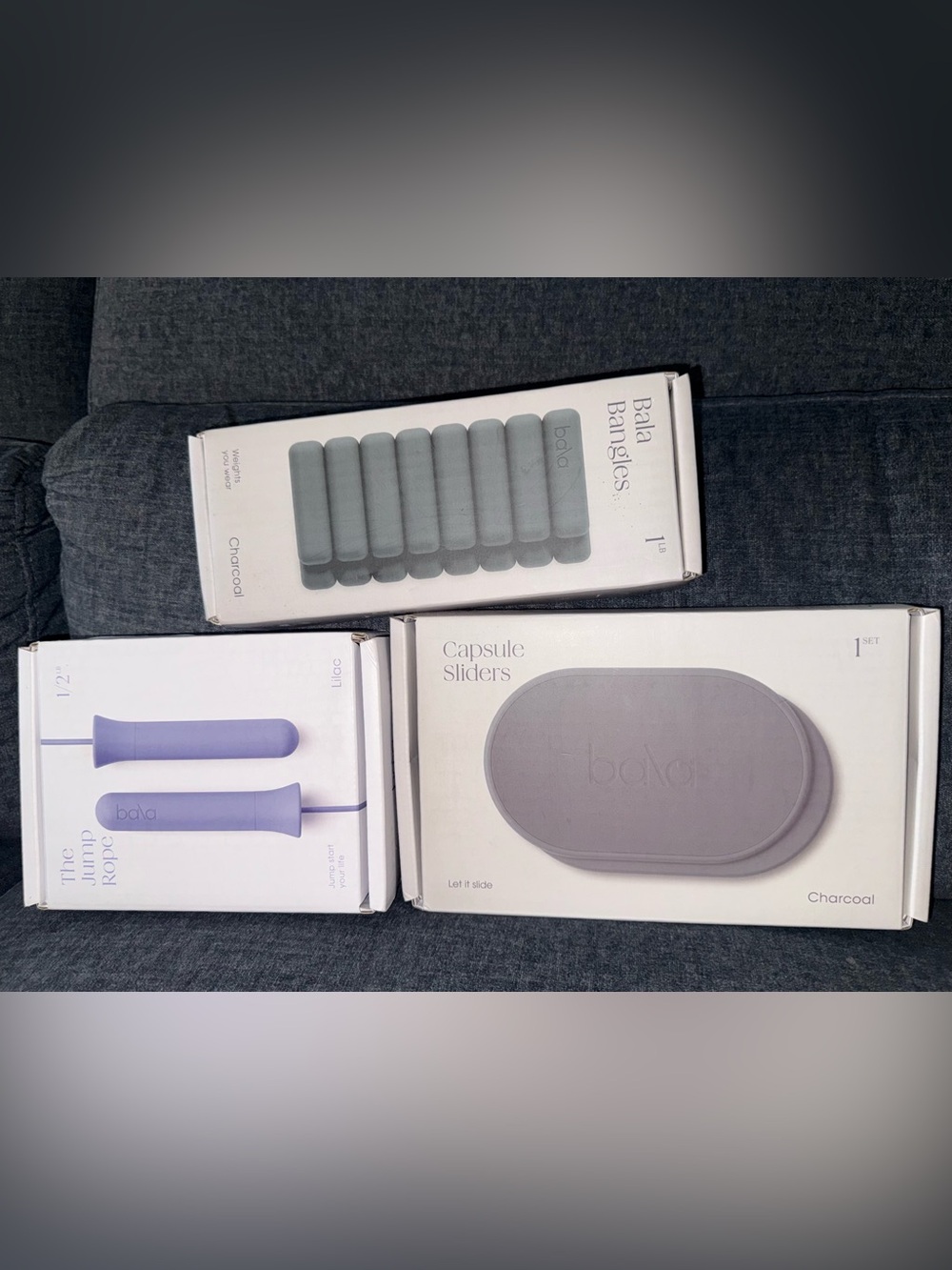 Bala Lilac Jump Rope, Capsule Slider and 1LB Bala Bangles Lot